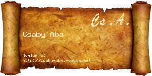 Csaby Aba névjegykártya